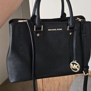 Michael Kors Black Leather Tote Bag